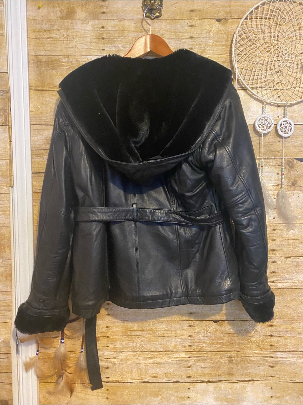 Wilsons Leather Faux Fur Belted Trench Jacket with Asymmetrical Zip - Picture 16 of 16